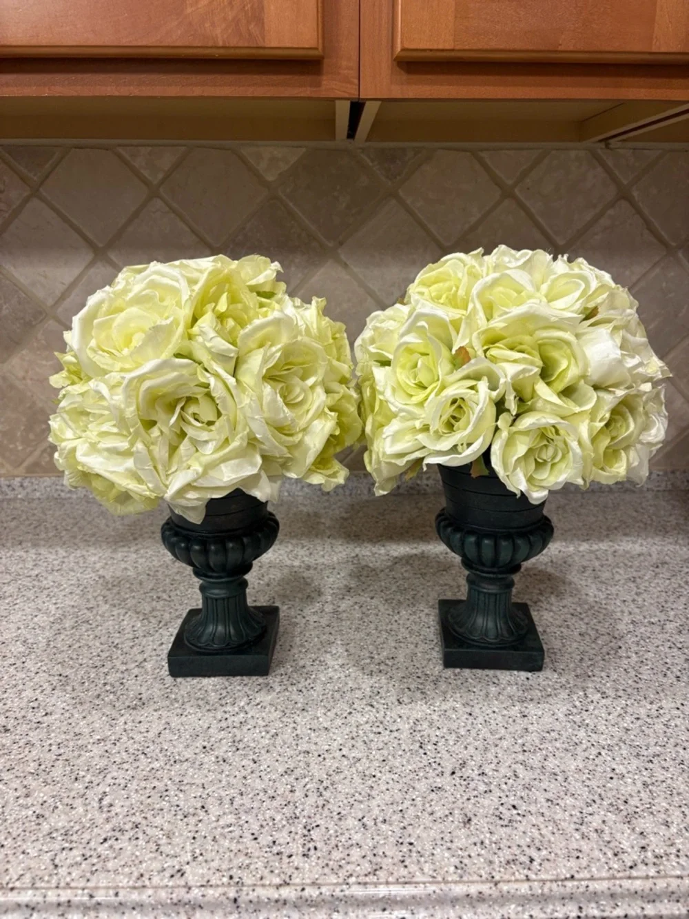Lot Of 2 Pedestal Floral Arrangement